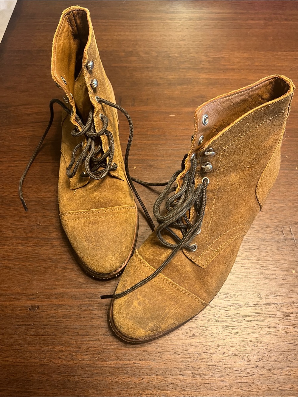 Thursday Boot Company Women's Lace-Up Suede Boots in Tan